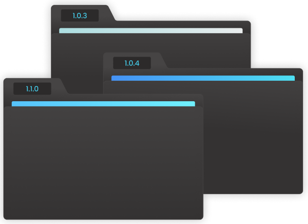 illustration of 3 folders