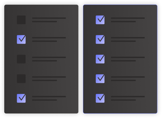 lists with checkmarks