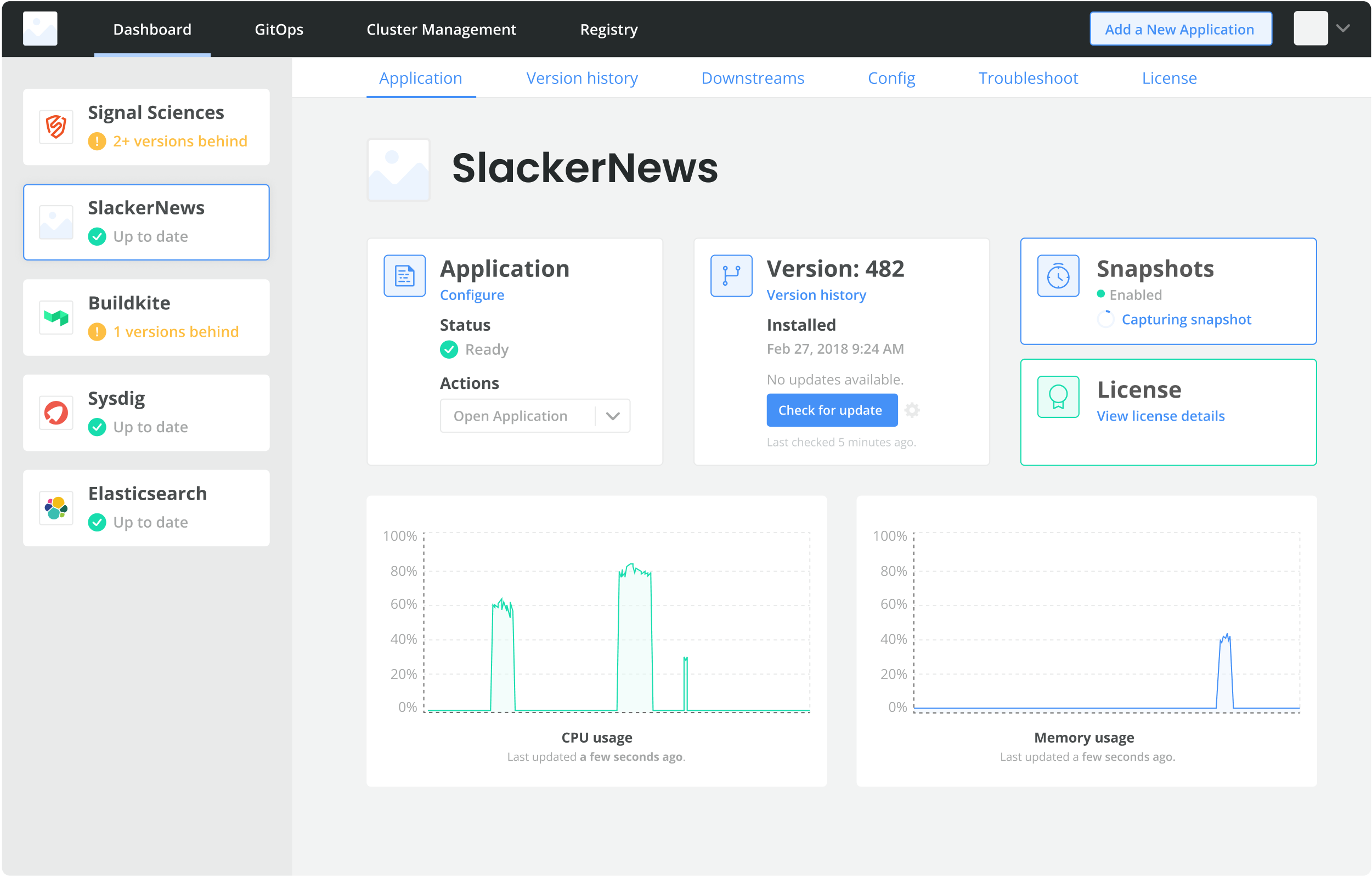 an example of an application managed through replicated