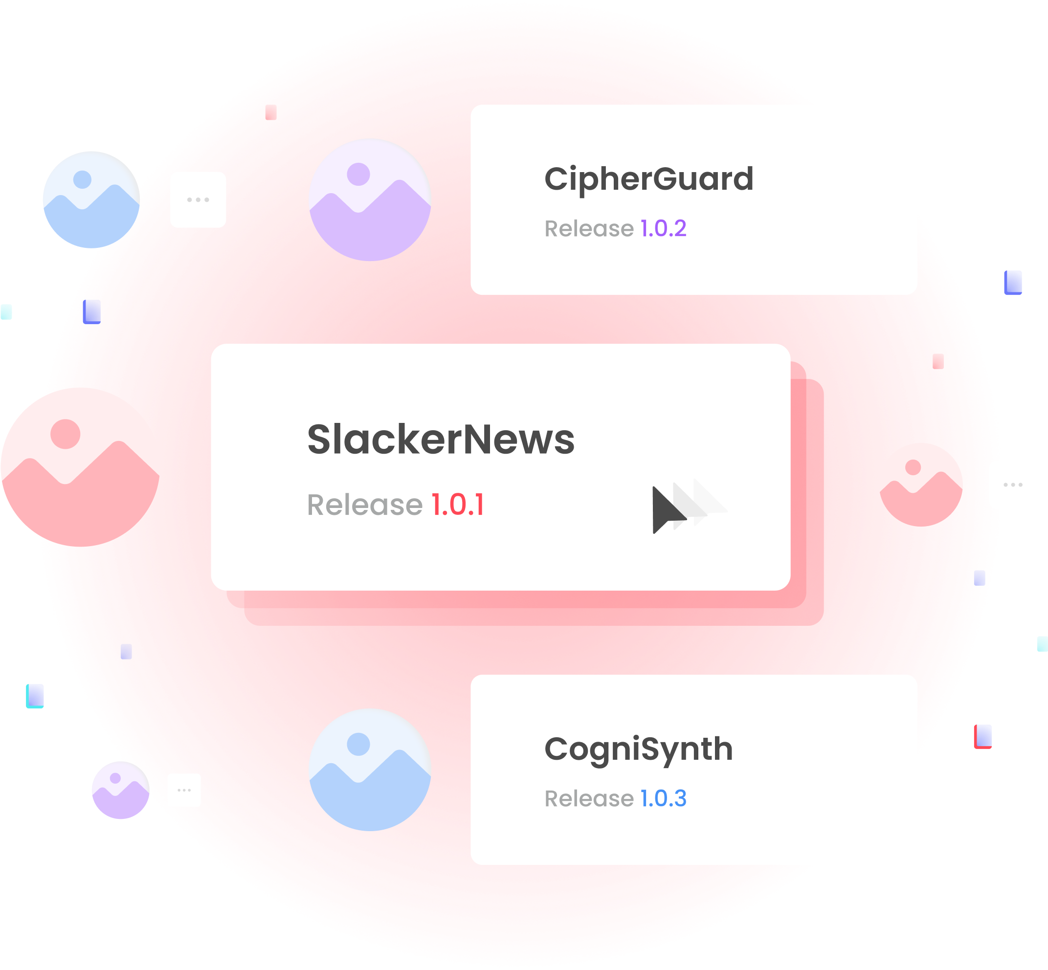 3 applications with their release versions