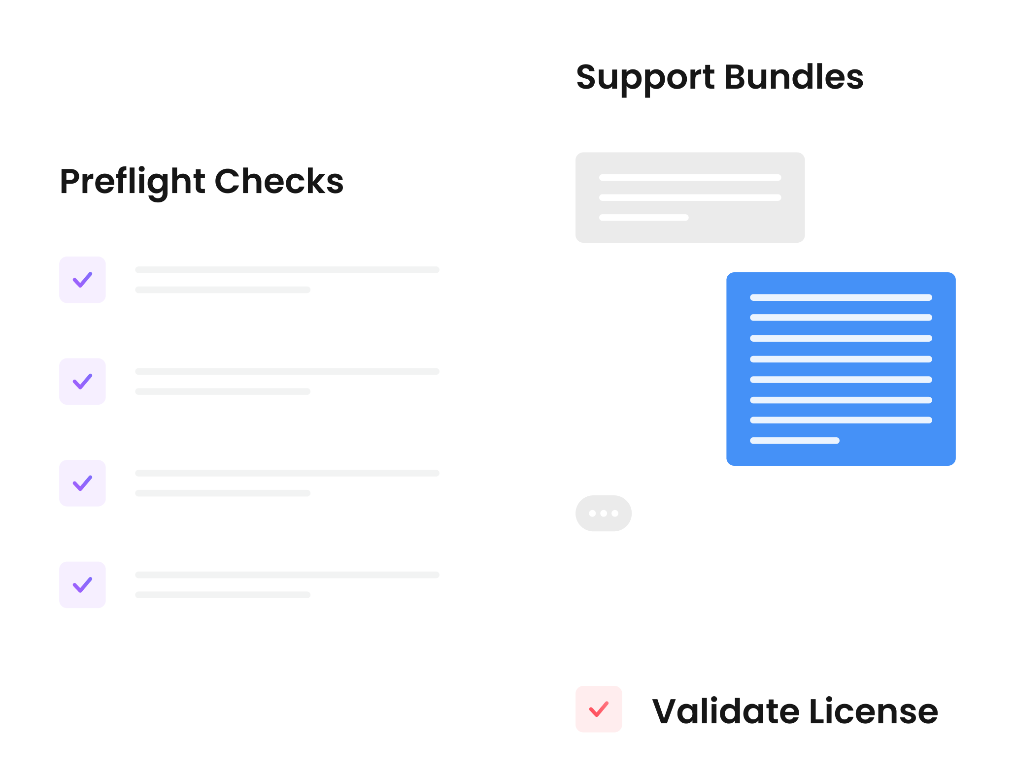 preflight checks, support bundles, and license validations helps you go beyond helm. 