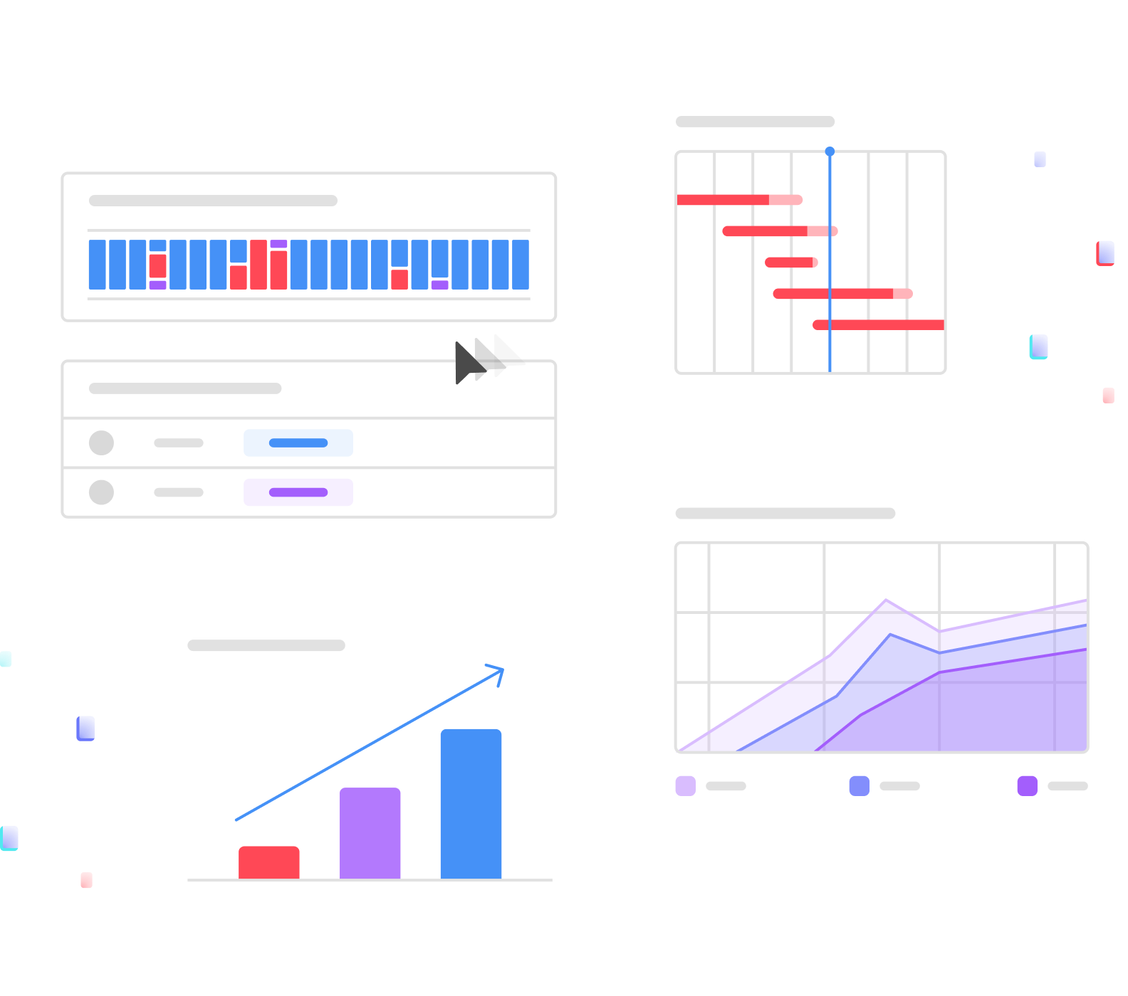 illustration showing different types of graphs that represent software distribution 