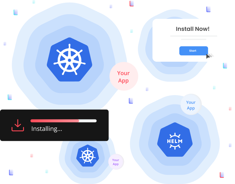 illustration showing different installation methods. 