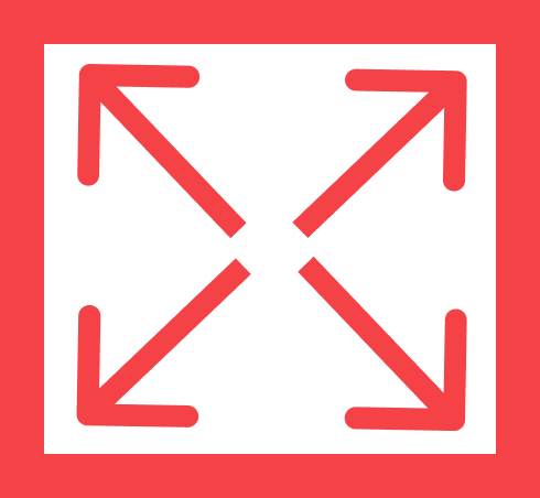 square with arrows pointing from center towards corners 