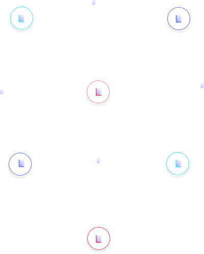 floating squares surrounded by a circle