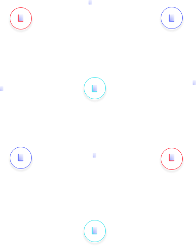 floating squares surrounded by a circle 