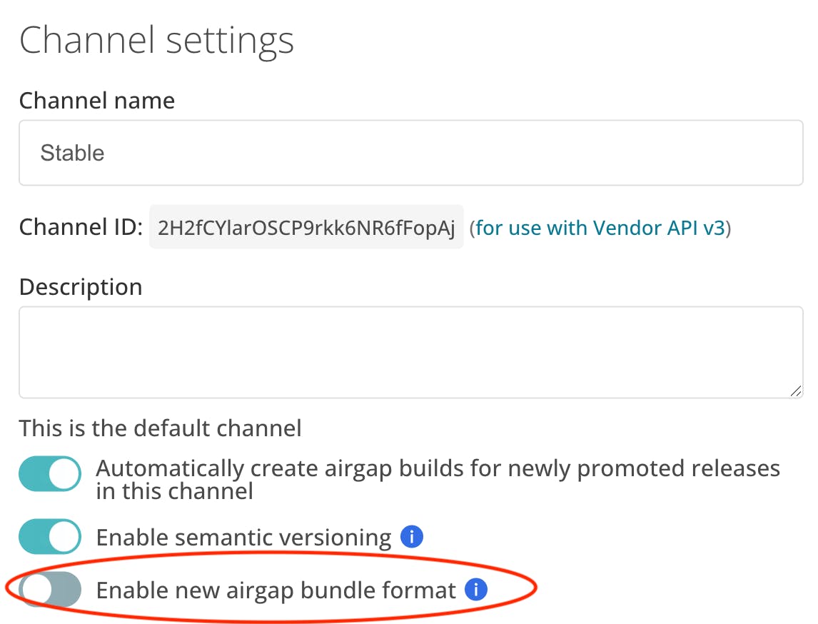 Airgap bundle feature displayed and circled