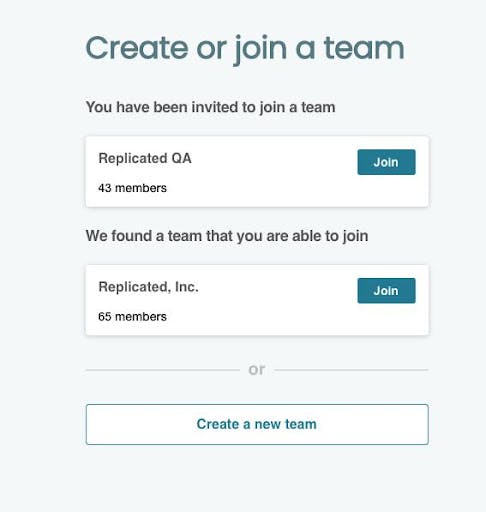 Create or join a team