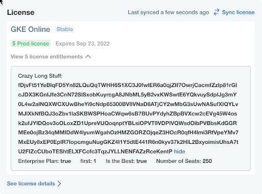 Redesigned display of license fields