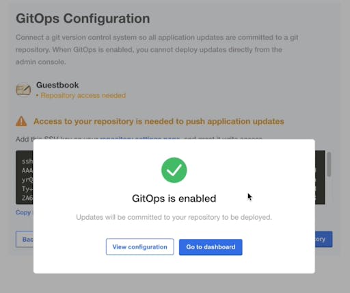 GitOps enabled for the application