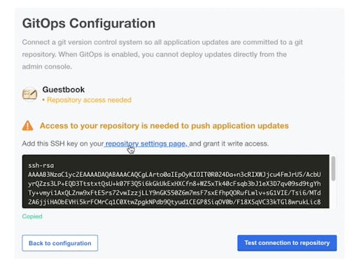 GitOps configuration key creation