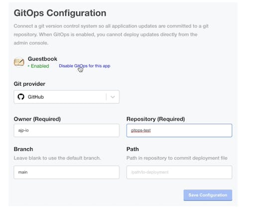 Disable your GitOps config