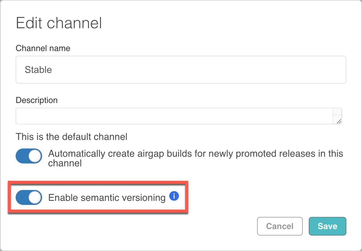 Enable semantic versioning