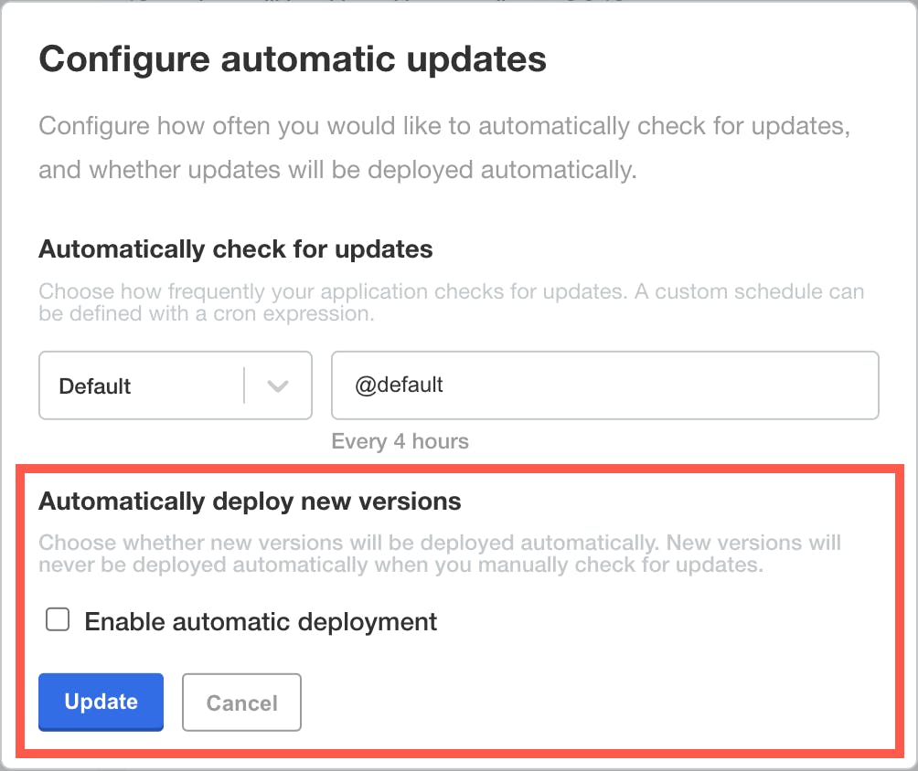 Configure automatic updates