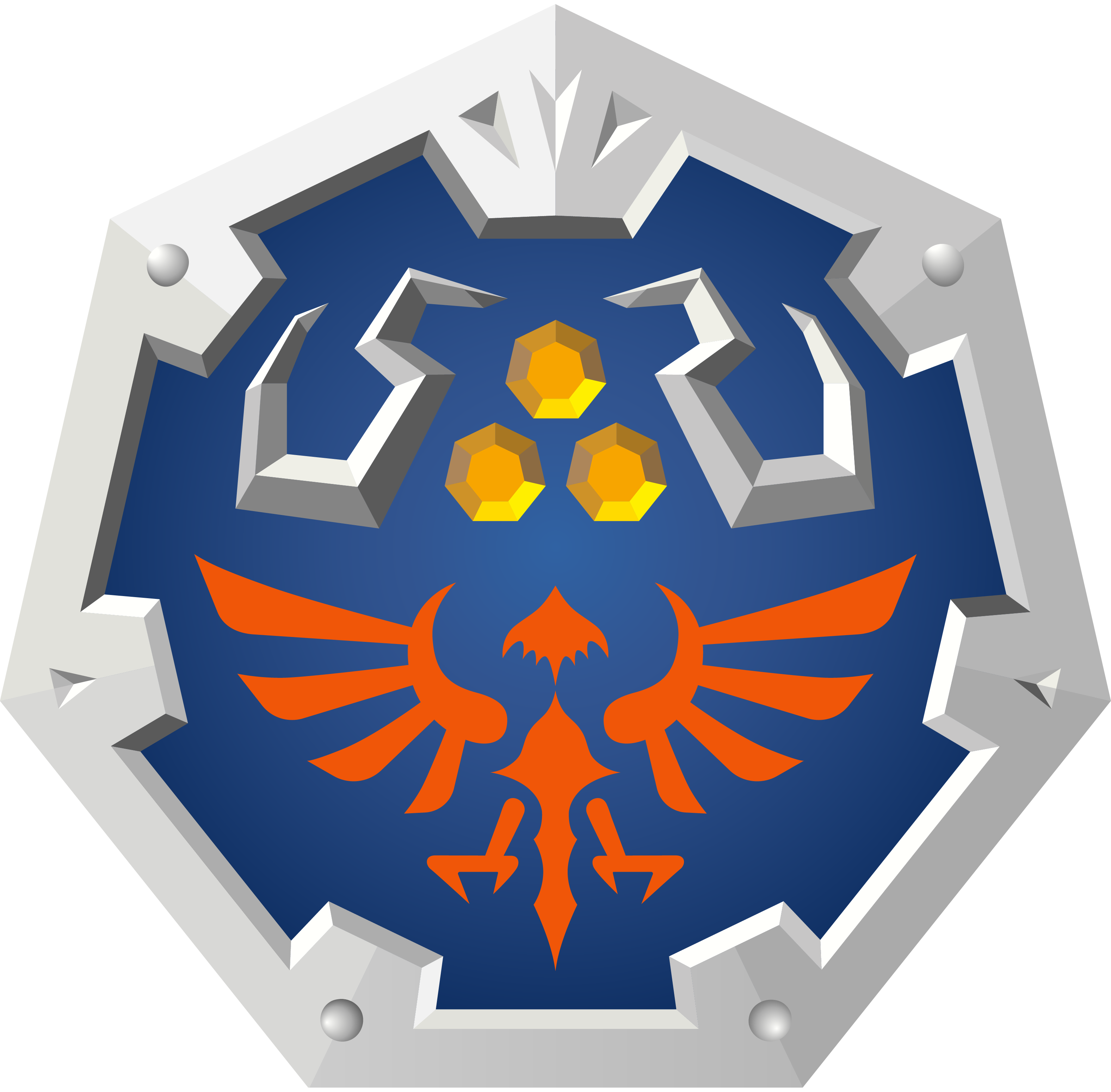 Hylian shield in a shape reminiscent of the Kubernetes logo 