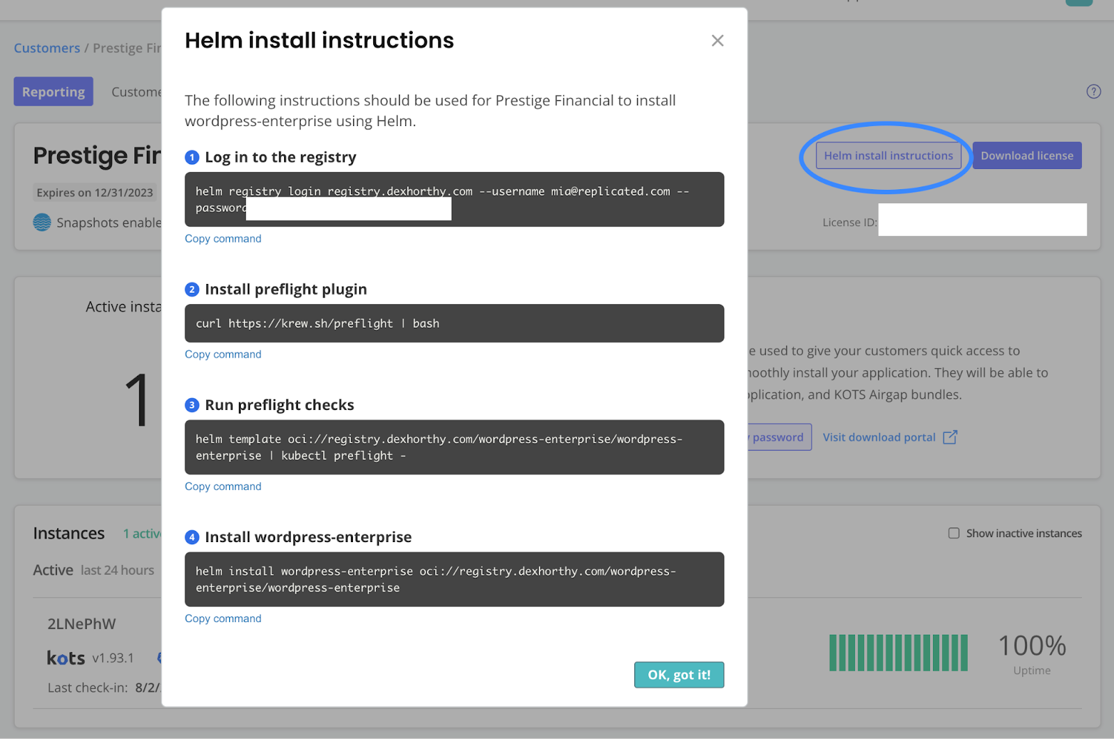 Helm install instructions